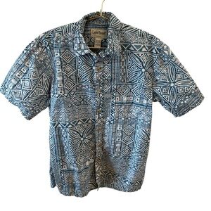Cooke Street Honolulu Hawaiian Print Blue Casual Shirt Cotton Mens Small Classic